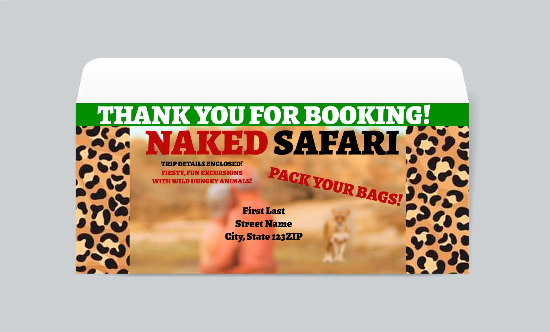 Naked Safari — Booking Confirmation envelope